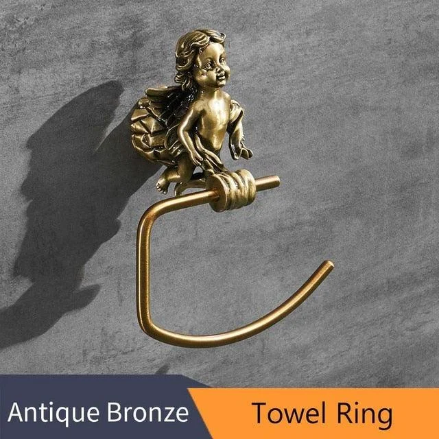 Gold Bathroom Hardware Accessories Set Towel Ring Paper Holder -Bathlova