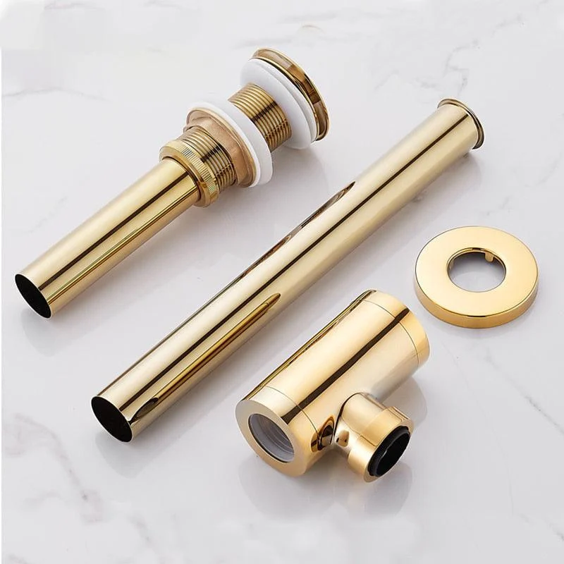 Gold Brass Bottle Trap Bathroom Sink Drains with Pop Up Drain Kit -Bathlova