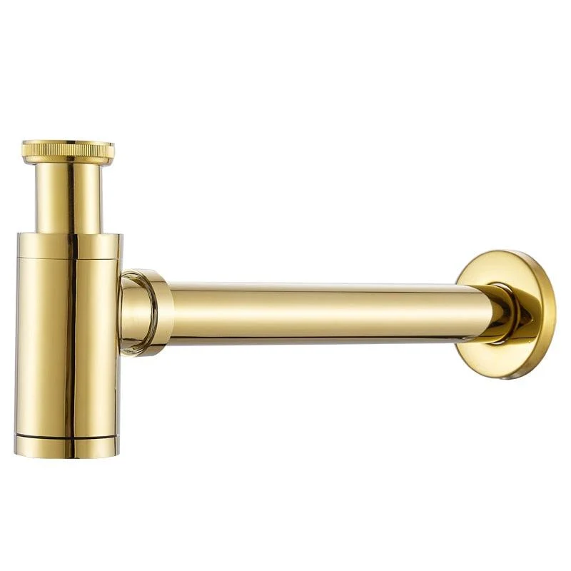 Gold Brass Bottle Trap Bathroom Sink Drains with Pop Up Drain Kit -Bathlova