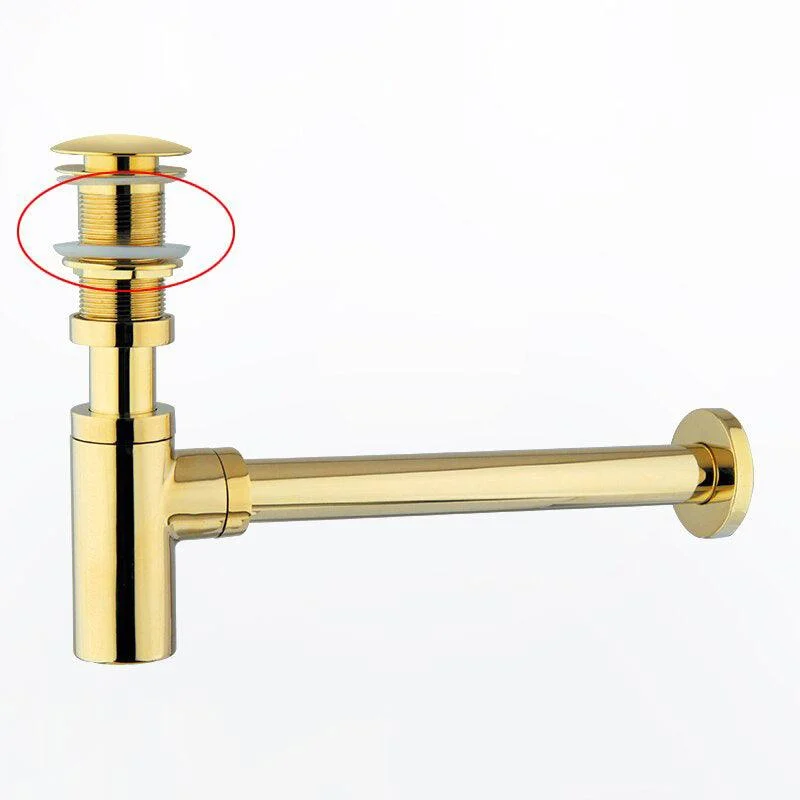 Gold Brass Bottle Trap Bathroom Sink Drains with Pop Up Drain Kit -Bathlova