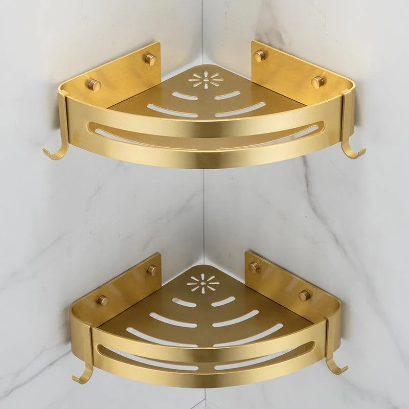 Gold Corner Shelf Bathroom Storage Shelves Triangle Towel Storage Rack -Bathlova