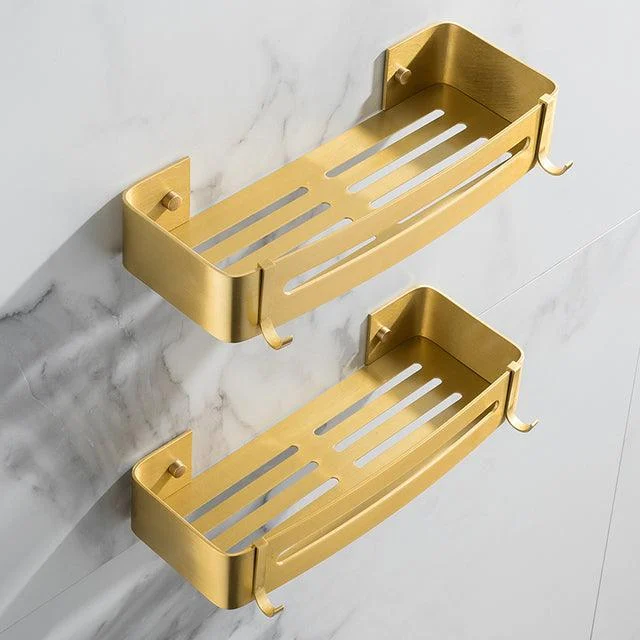 Gold Corner Shelf Bathroom Storage Shelves Triangle Towel Storage Rack -Bathlova