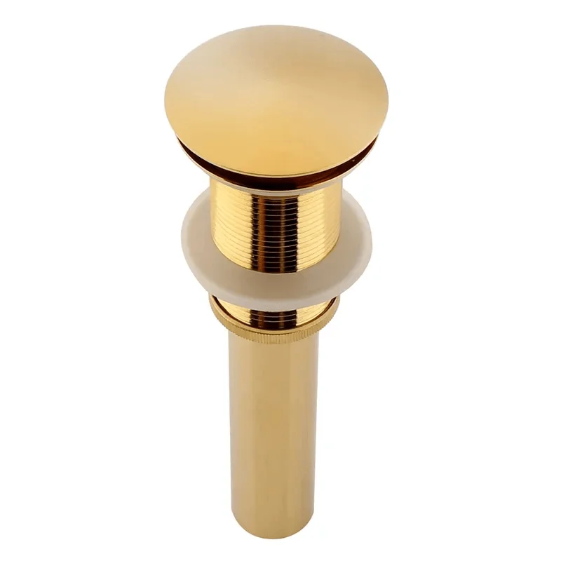 Gold Finished Popup Drain Assembly without Overflow for Bathroom Vessel Vanity Sink -Bathlova