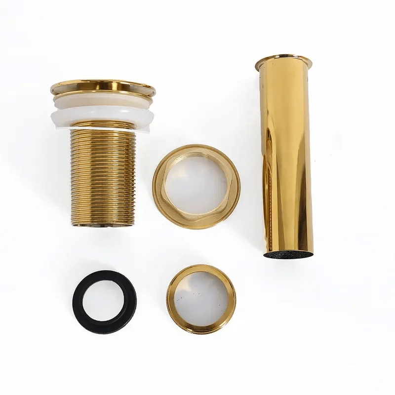 Gold Finished Popup Drain Assembly without Overflow for Bathroom Vessel Vanity Sink -Bathlova