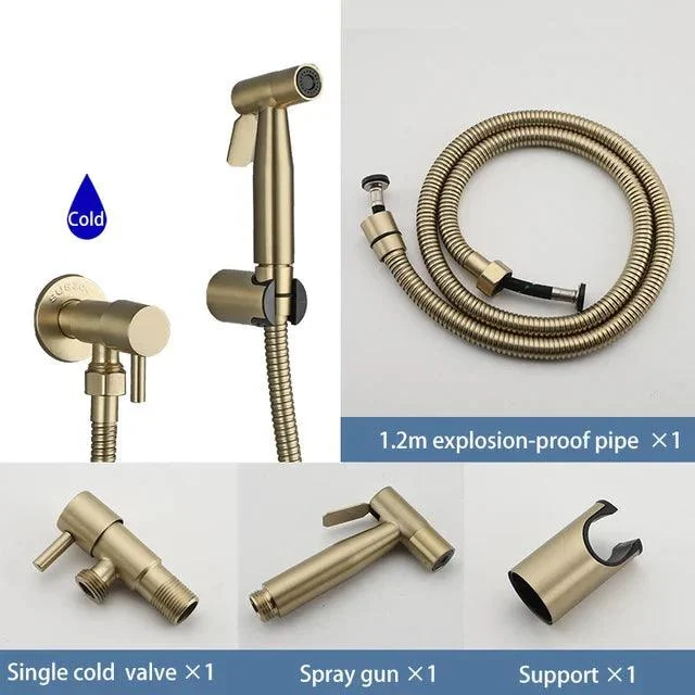 Gold Handheld Bidet Sprayer Set Stainless Steel Bathroom Bidet -Bathlova