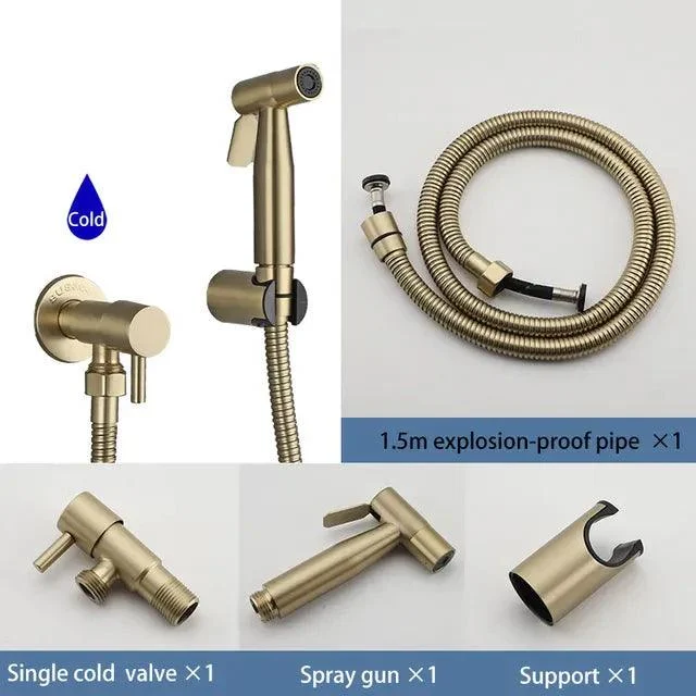 Gold Handheld Bidet Sprayer Set Stainless Steel Bathroom Bidet -Bathlova