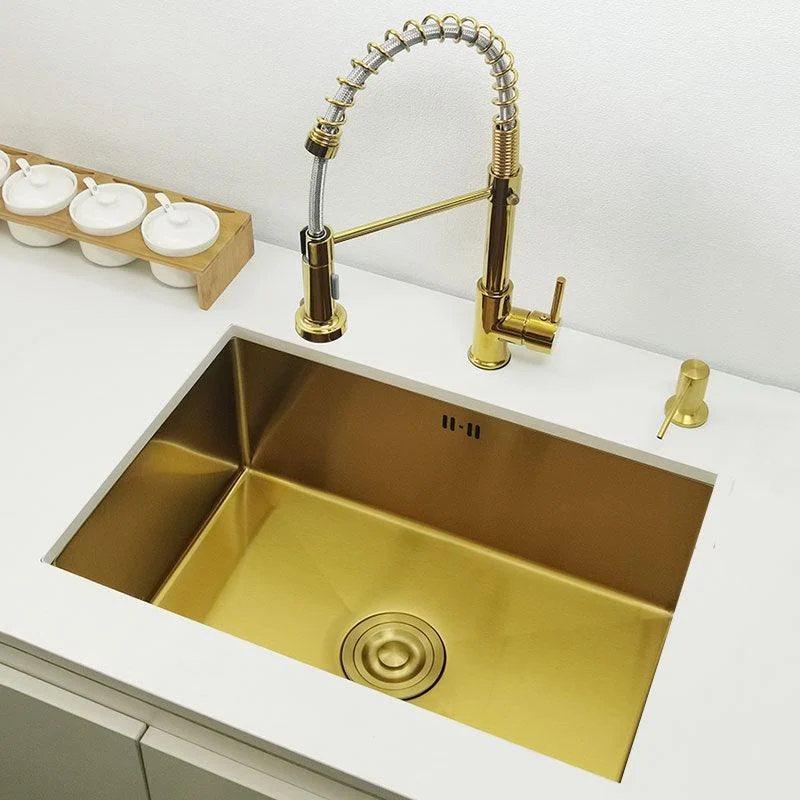 Gold Kitchen Sink Stainless Steel Sinks Above Counter Basin Bar Sink -Bathlova