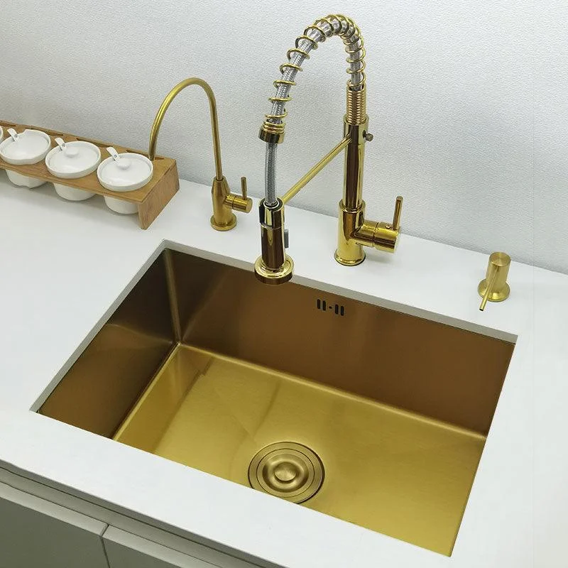 Gold Kitchen Sink Stainless Steel Sinks Above Counter Basin Bar Sink -Bathlova