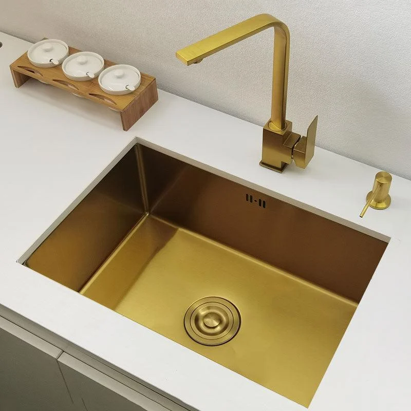 Gold Kitchen Sink Stainless Steel Sinks Above Counter Basin Bar Sink -Bathlova