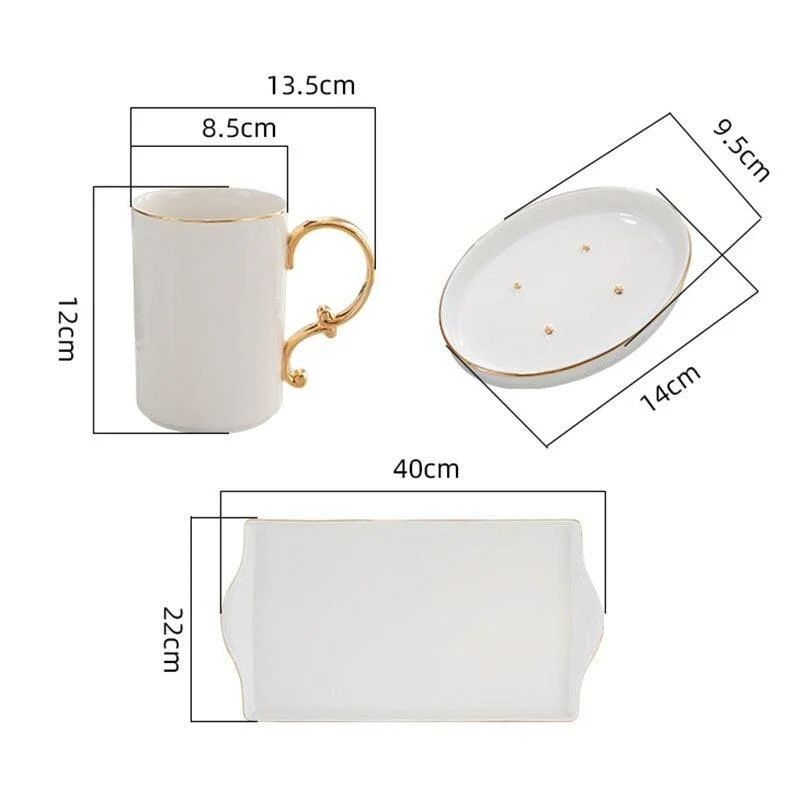 Gold Line Texture Bathroom Accessories Set Portable Bath Supplies -Bathlova