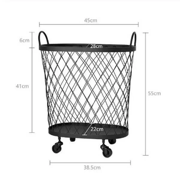 Gold Mesh Rolling Laundry Hamper -Bathlova