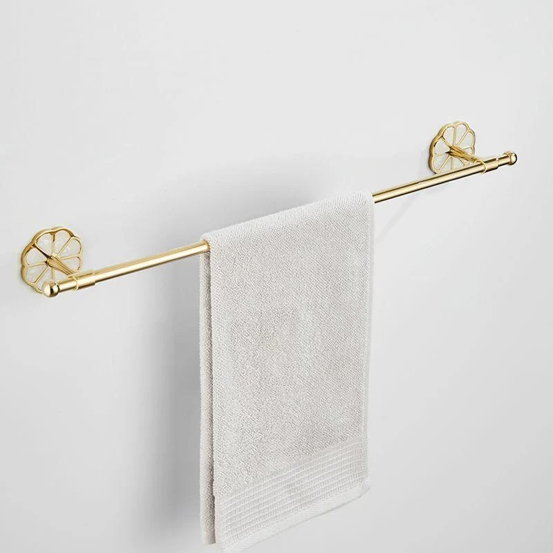 Gold Modern Bathroom Accessory Set, Bath Shelf, Towel Bar, Paper Holder, Robe Hooks -Bathlova