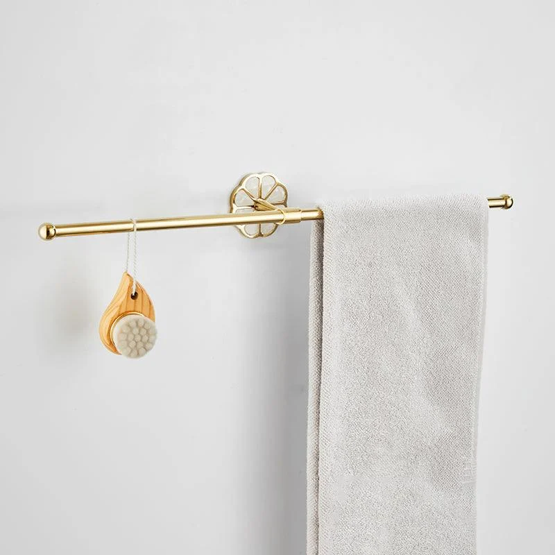 Gold Modern Bathroom Accessory Set, Bath Shelf, Towel Bar, Paper Holder, Robe Hooks -Bathlova