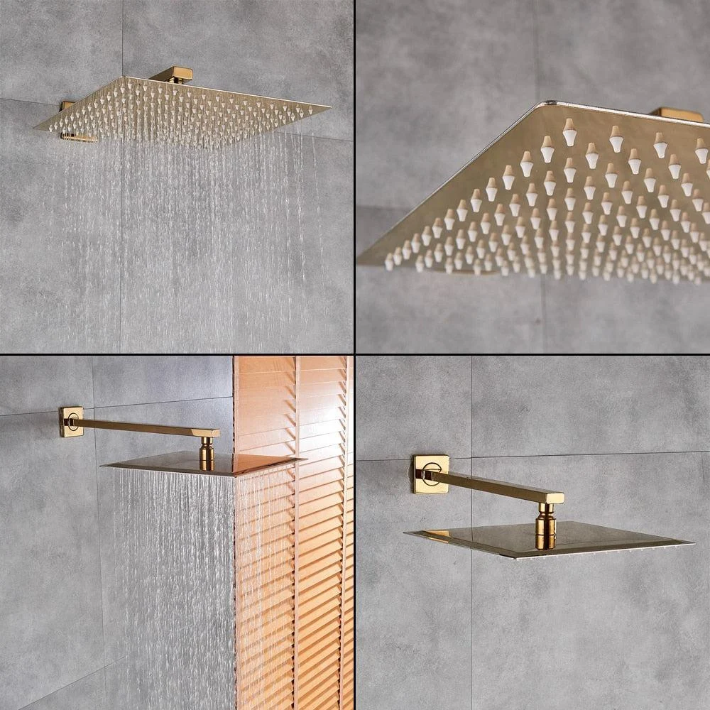 Gold Rain Shower Bath Tap Wall Mounted Bathtub Shower Mixer Tap -Bathlova