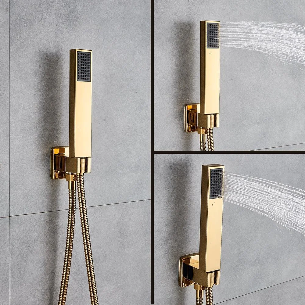 Gold Rain Shower Bath Tap Wall Mounted Bathtub Shower Mixer Tap -Bathlova