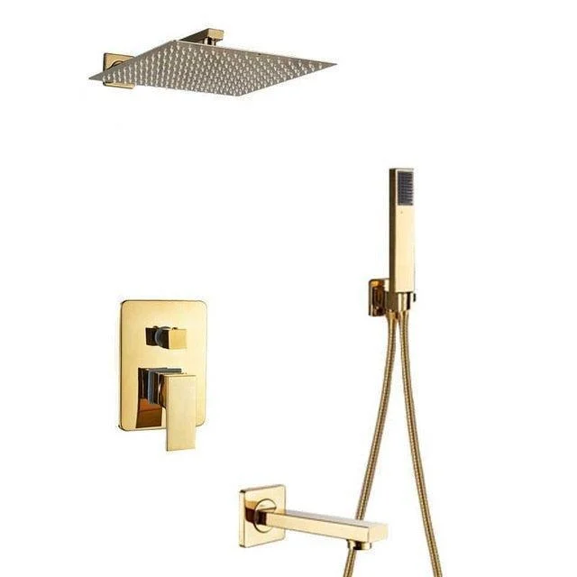 Gold Rain Shower Bath Tap Wall Mounted Bathtub Shower Mixer Tap -Bathlova