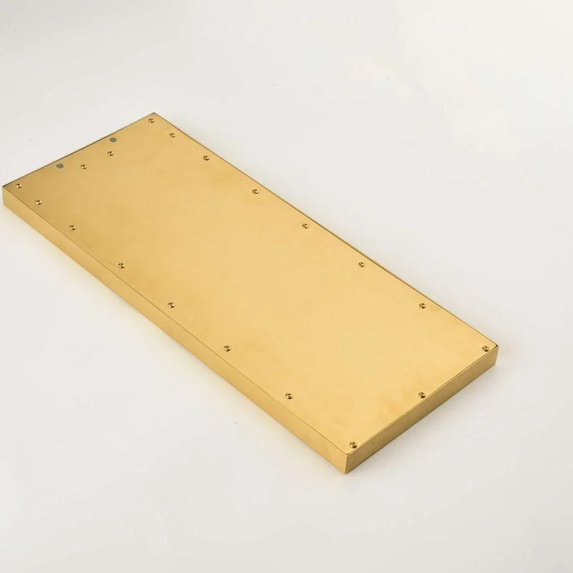 Gold Thermostatic Rectangle Rainfall Shower System with Handheld and Shower Tap Set -Bathlova