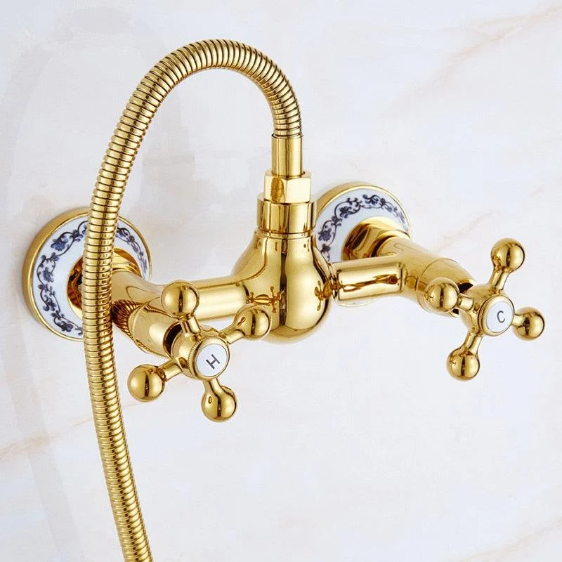 Gold Wall Mounted Bathroom Shower Tap -Bathlova