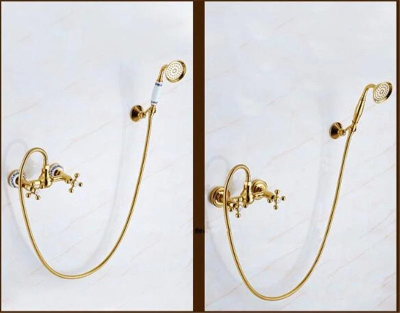 Gold Wall Mounted Bathroom Shower Tap -Bathlova