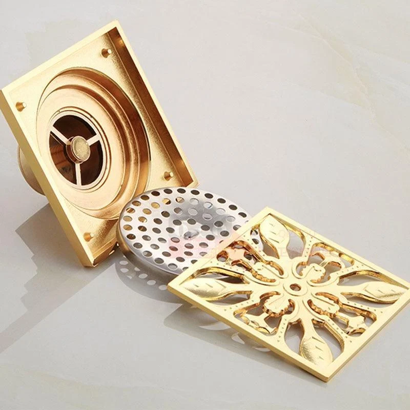 Golden Bathroom Floor Waste Drain Cover -Bathlova