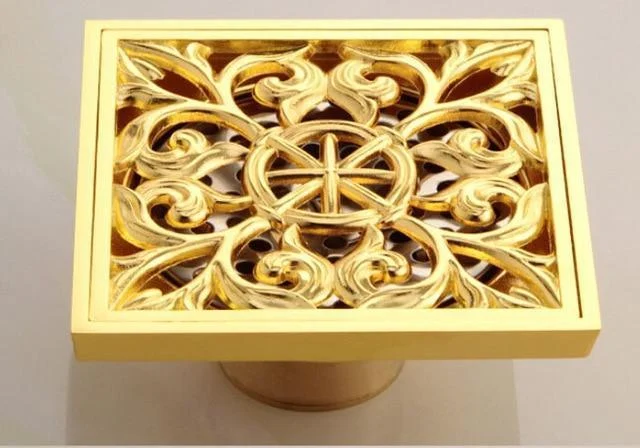 Golden Bathroom Floor Waste Drain Cover -Bathlova