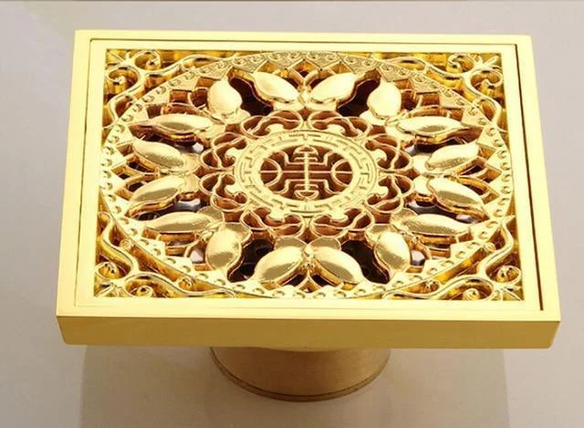 Golden Bathroom Floor Waste Drain Cover -Bathlova