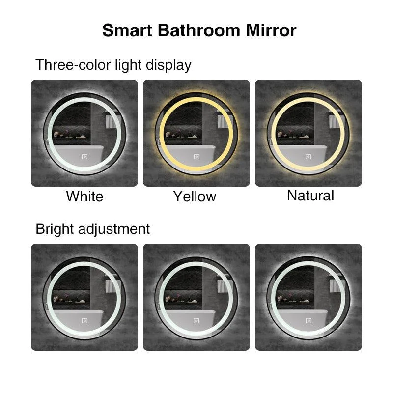 Golden Black Frame Makeup Mirror With 3 Color Light Bathroom Mirror -Bathlova