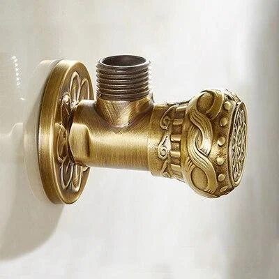 Golden Brass Antique Design Angle Valves -Bathlova