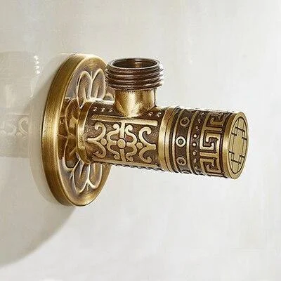 Golden Brass Antique Design Angle Valves -Bathlova