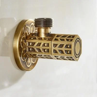 Golden Brass Antique Design Angle Valves -Bathlova