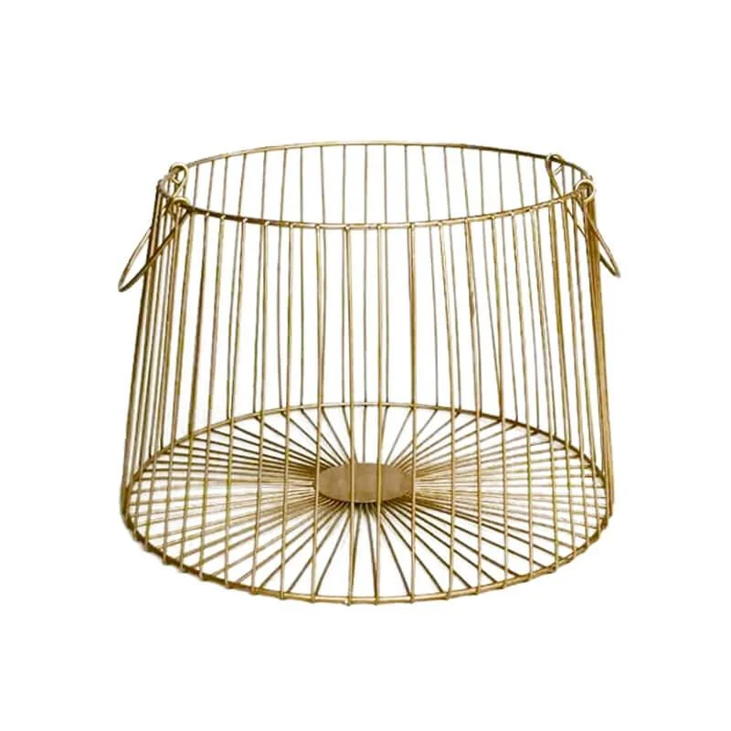 Golden Cast Iron Storage Basket -Bathlova