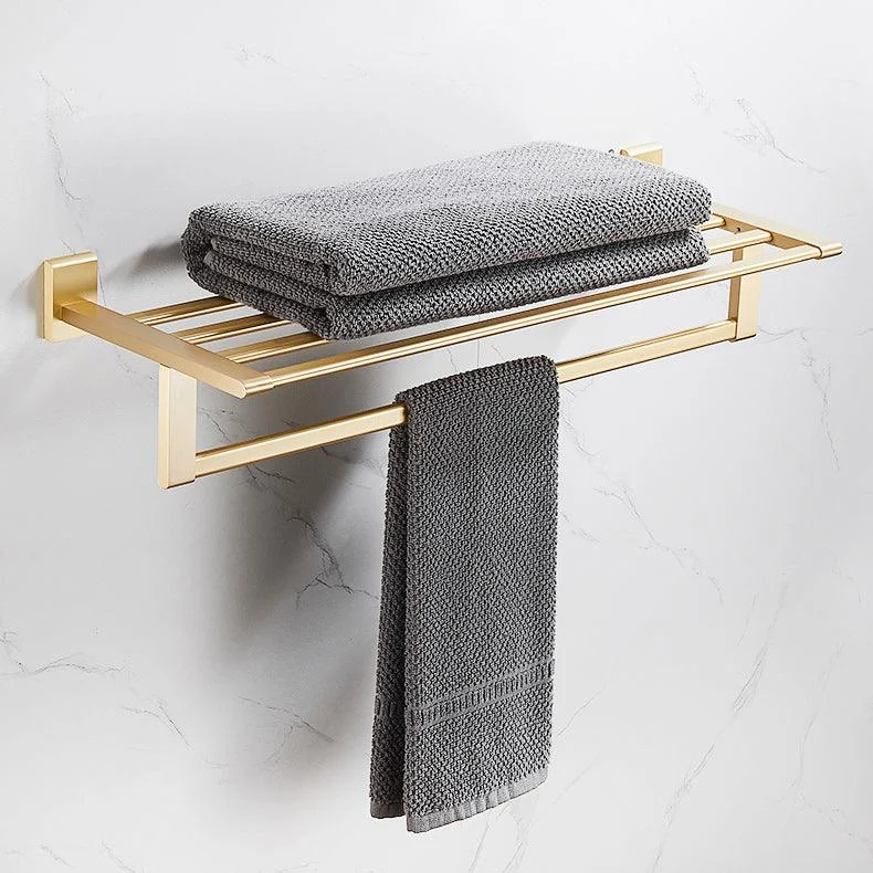 Golden Modern 5-Piece Bathroom Accessory Set Brushed Brass Towel Bar/Paper Holder -Bathlova