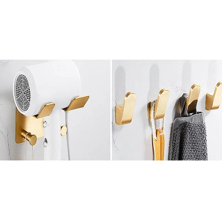 Golden Modern 5-Piece Bathroom Accessory Set Brushed Brass Towel Bar/Paper Holder -Bathlova