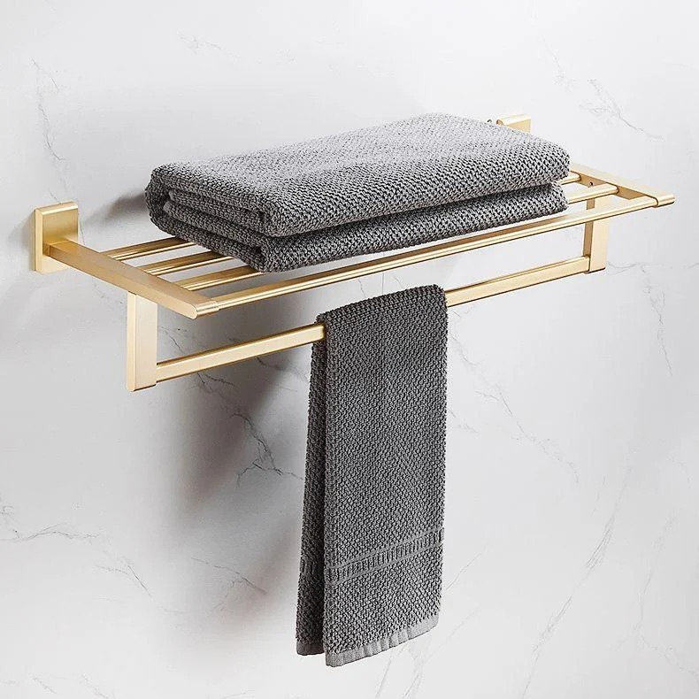 Golden Modern 5-Piece Bathroom Accessory Set Brushed Brass Towel Bar/Paper Holder -Bathlova