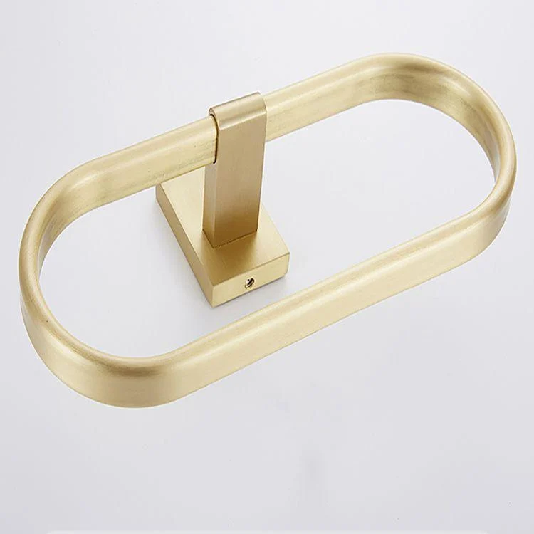 Golden Modern 5-Piece Bathroom Accessory Set Brushed Brass Towel Bar/Paper Holder -Bathlova