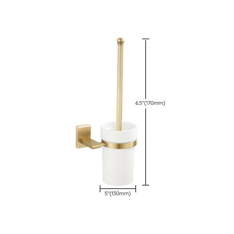 Golden Modern 5-Piece Bathroom Accessory Set Brushed Brass Towel Bar/Paper Holder -Bathlova