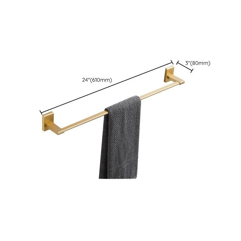 Golden Modern 5-Piece Bathroom Accessory Set Brushed Brass Towel Bar/Paper Holder -Bathlova