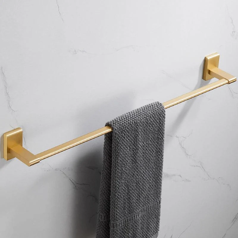 Golden Modern 5-Piece Bathroom Accessory Set Brushed Brass Towel Bar/Paper Holder -Bathlova