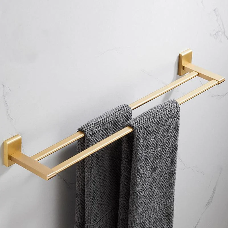 Golden Modern 5-Piece Bathroom Accessory Set Brushed Brass Towel Bar/Paper Holder -Bathlova