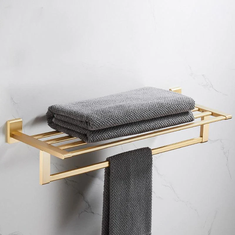 Golden Modern 5-Piece Bathroom Accessory Set Brushed Brass Towel Bar/Paper Holder -Bathlova