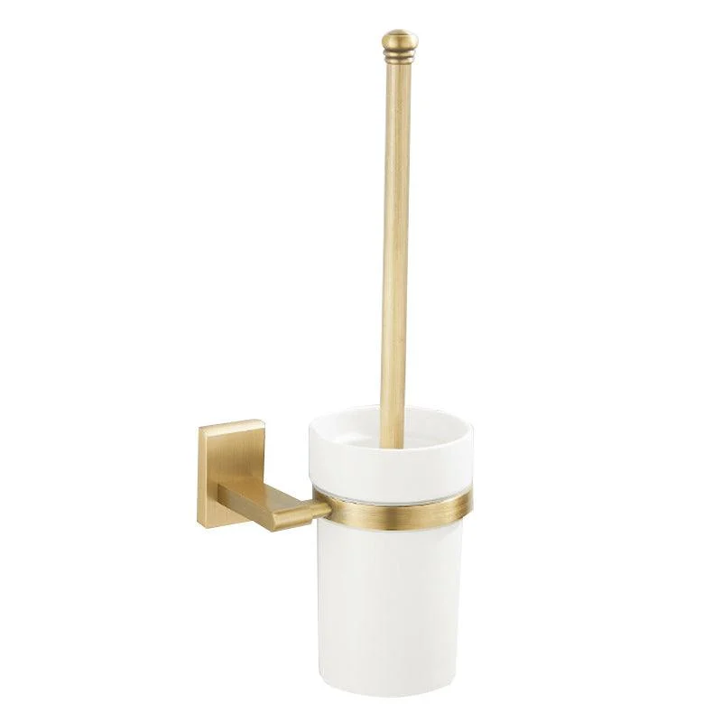 Golden Modern 5-Piece Bathroom Accessory Set Brushed Brass Towel Bar/Paper Holder -Bathlova