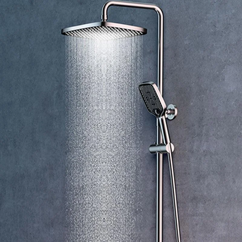 Grey Shower Set Piano Button Intelligent Digital Display Thermostatic Shower Shower Head -Bathlova