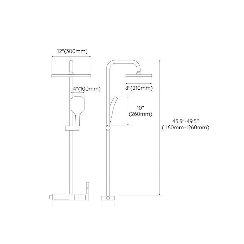 Grey Shower Set Piano Button Intelligent Digital Display Thermostatic Shower Shower Head -Bathlova