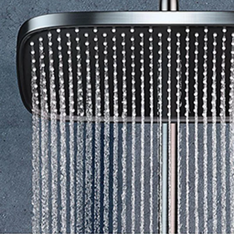 Grey Shower Set Thermostatic Button Intelligent Digital Display Bathroom Rain Shower Head -Bathlova