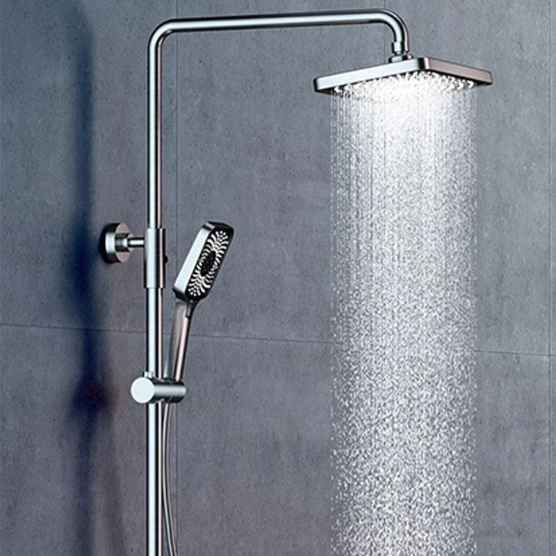 Grey Shower Set Thermostatic Button Intelligent Digital Display Bathroom Rain Shower Head -Bathlova