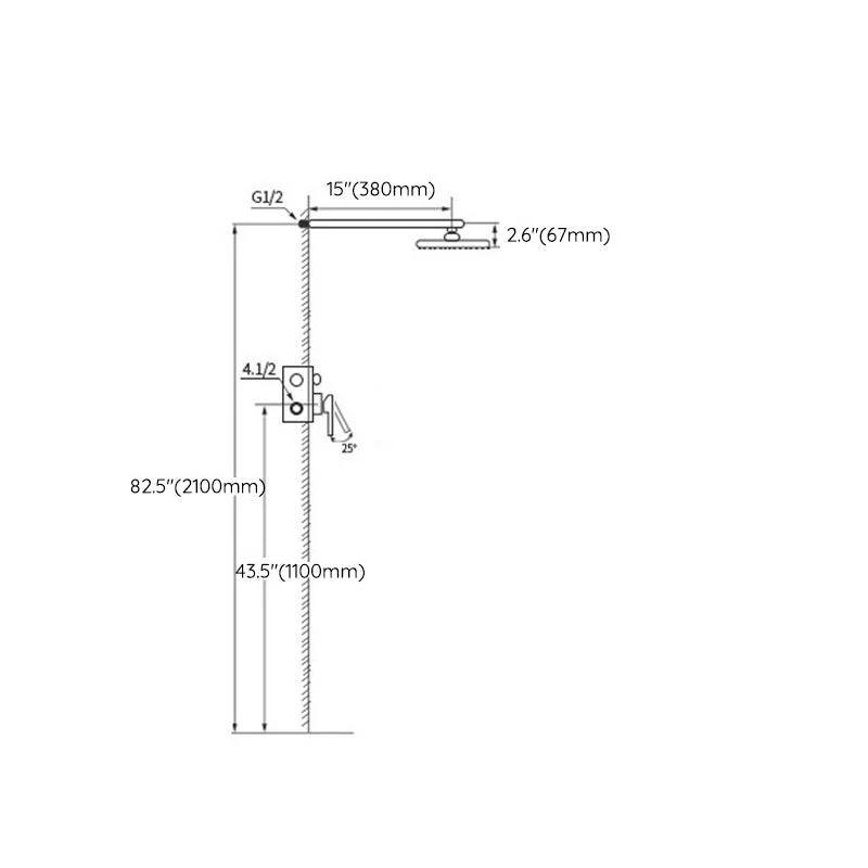 Grey Shower System Lever Handle Temperature Control Square Ceiling Mount Shower Set -Bathlova