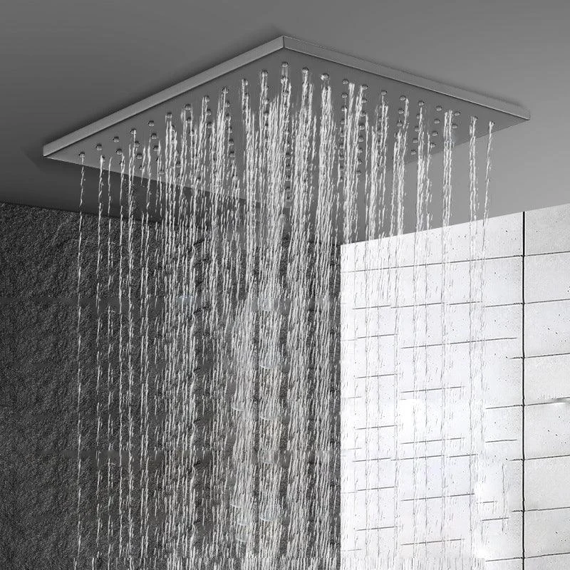 Grey Shower System Lever Handle Temperature Control Square Ceiling Mount Shower Set -Bathlova