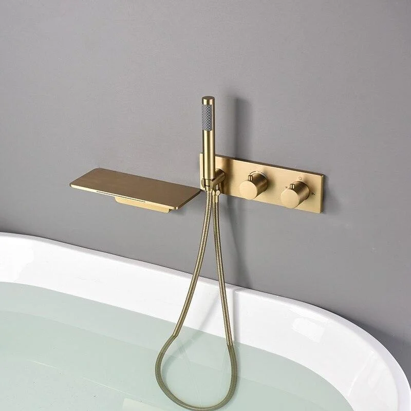 Gun Grey Brass Bathtub Shower Tap Set Hot and Cold Mixer Crane Tap -Bathlova