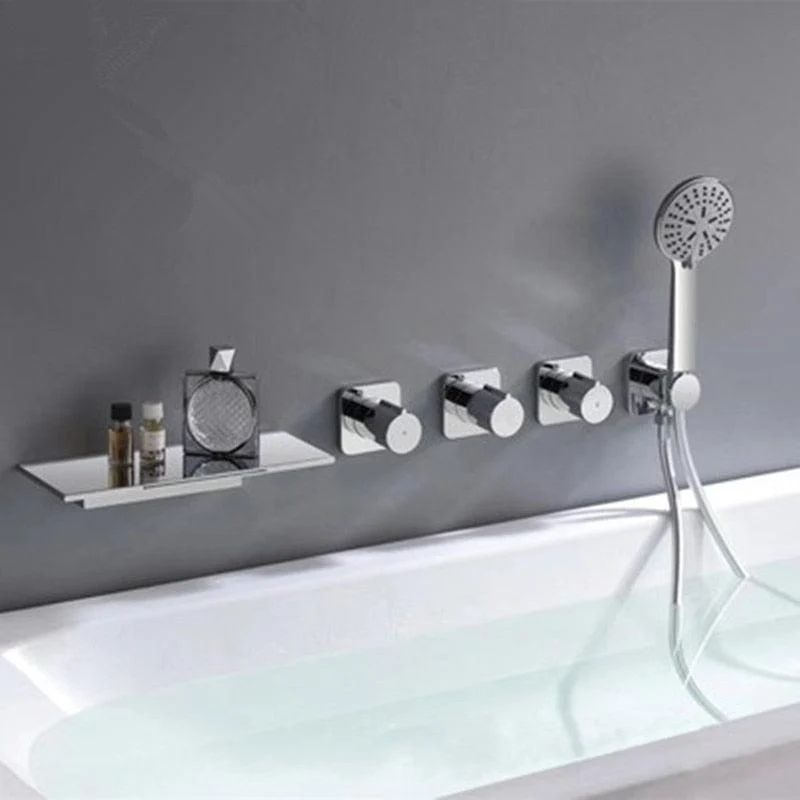 Gun Grey Brass Bathtub Shower Tap Set Hot and Cold Mixer Crane Tap -Bathlova