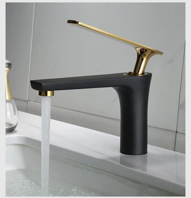 Gunmetal - Single Lever Hot and Cold Bathroom Sink Tap -Bathlova